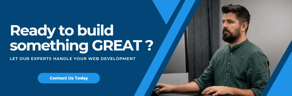 banner with an enticing message about handling your web development with experts